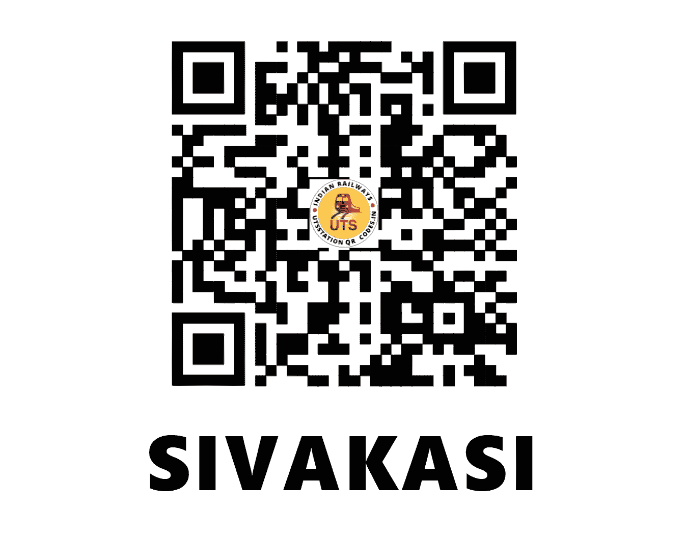 UTS QR Code for SIVAKASI - SVKS - SR (TAMIL NADU)